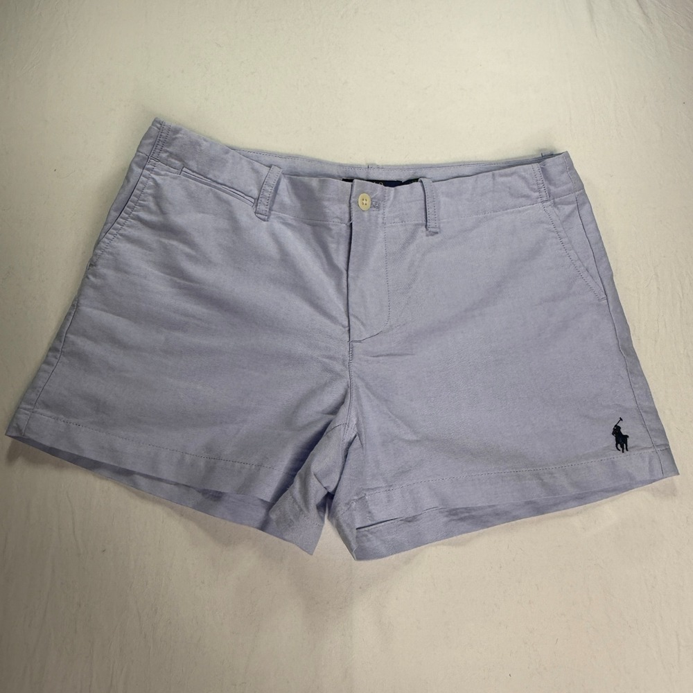 Polo Ralph Lauren Chino Shorts Women's Size‎ 4 Light Blue Oxford Cotton Summer